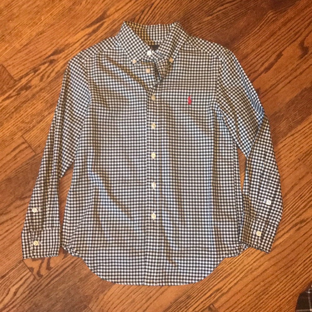 Ralph Lauren boys black and white check shirt
